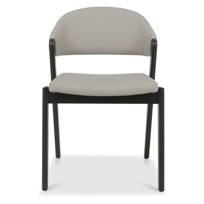 Camden Peppercorn Upholstered Dining Chairs - Grey Bonded Leather (Pair) by Bentley Designs