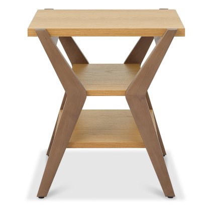 Kristen Oak and Light Weathered Oak Lamp Table by Bentley Designs