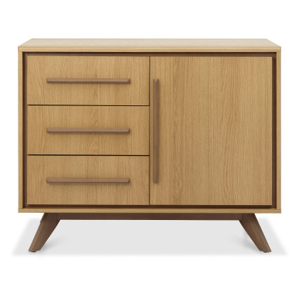 Kristen Oak and Light Weathered Oak Narrow Sideboard by Bentley Designs