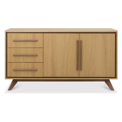 Kristen Oak and Light Weathered Oak Wide Sideboard by Bentley Designs