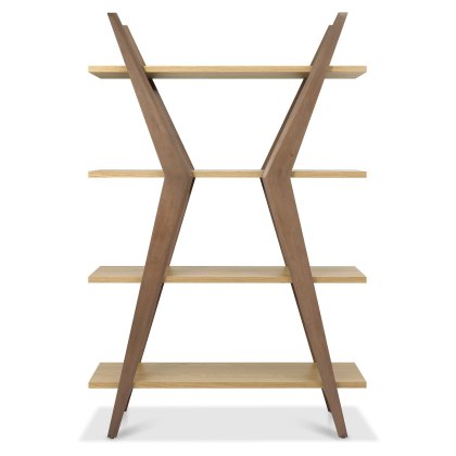 Kristen Oak and Light Weathered Oak Open Display Unit by Bentley Designs