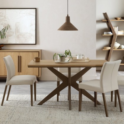Kristen Oak and Light Weathered Oak 4 Seater Dining Table by Bentley Designs Kristen Oak and Light Weathered Oak 4 Seater Dining Table by Bentley Designs