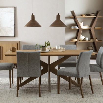 Kristen Oak and Light Weathered Oak 6 Seater Dining Table by Bentley Designs Kristen Oak and Light Weathered Oak 6 Seater Dining Table by Bentley Designs