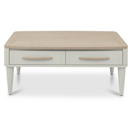 Larsen Scandi Oak and Soft Grey Coffee Table with Drawer by Bentley Designs Larsen Scandi Oak and Soft Grey Coffee Table with Drawer by Bentley Designs