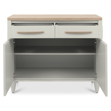 Larsen Scandi Oak and Soft Grey Narrow Sideboard by Bentley Designs