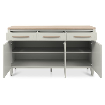 Larsen Scandi Oak and Soft Grey Wide Sideboard by Bentley Designs