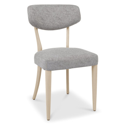 Larsen Scandi Oak Upholstered Dining Chairs - Grey Fabric (Pair) by Bentley Designs