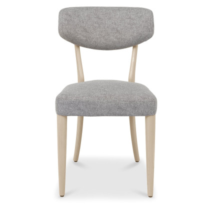 Larsen Scandi Oak Upholstered Dining Chairs - Grey Fabric (Pair) by Bentley Designs