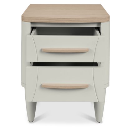 Larsen Scandi Oak and Soft Grey 2 Drawer Bedside Table by Bentley Designs Larsen Scandi Oak and Soft Grey 2 Drawer Bedside Table by Bentley Designs