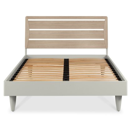 Larsen Scandi Oak and Soft Grey Slatted King Bed Frame 150cm by Bentley Designs Larsen Scandi Oak and Soft Grey Slatted King Bed Frame 150cm by Bentley Designs