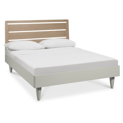 Larsen Scandi Oak and Soft Grey Slatted King Bed Frame 150cm by Bentley Designs Larsen Scandi Oak and Soft Grey Slatted King Bed Frame 150cm by Bentley Designs