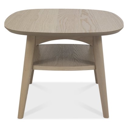 Dansk Scandi Oak Lamp Table with Shelf by Bentley Designs