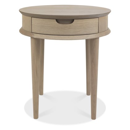 Dansk Scandi Oak Lamp Table with Drawer by Bentley Designs