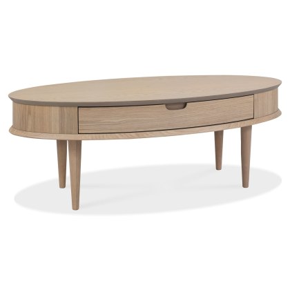 Dansk Scandi Oak Coffee Table with Drawer by Bentley Designs Dansk Scandi Oak Coffee Table with Drawer by Bentley Designs