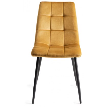 Dansk Scandi Oak 6 Seater Table and 6 Mondrian Mustard Velvet Chairs
