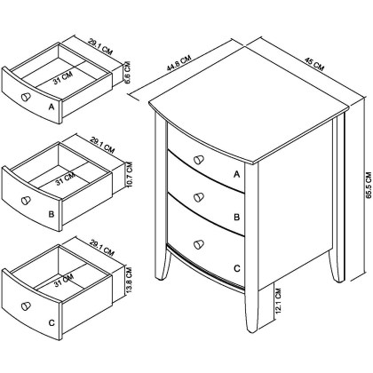 Whitby Scandi Oak and Soft Grey 3 Drawer Bedside Table by Bentley Designs Whitby Scandi Oak and Soft Grey 3 Drawer Bedside Table by Bentley Designs