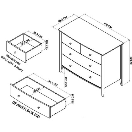 Whitby Scandi Oak and Soft Grey 2+2 Drawer Chest by Bentley Designs Whitby Scandi Oak and Soft Grey 2+2 Drawer Chest by Bentley Designs