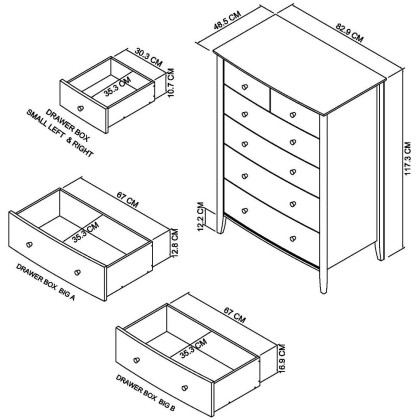 Whitby Scandi Oak and Soft Grey 4+2 Drawer Chest by Bentley Designs Whitby Scandi Oak and Soft Grey 4+2 Drawer Chest by Bentley Designs