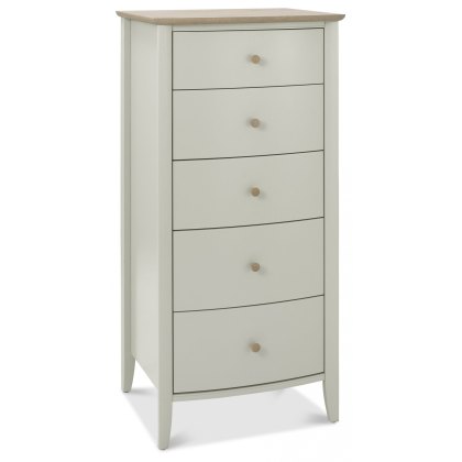Whitby Scandi Oak and Soft Grey 5 Drawer Chest by Bentley Designs Whitby Scandi Oak and Soft Grey 5 Drawer Chest by Bentley Designs