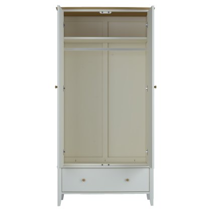 Whitby Scandi Oak and Soft Grey Double Wardrobe by Bentley Designs Whitby Scandi Oak and Soft Grey Double Wardrobe by Bentley Designs