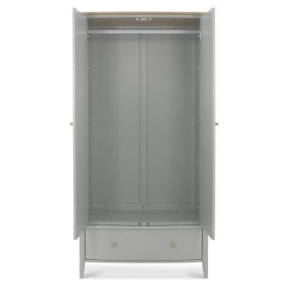 Whitby Scandi Oak and Warm Grey Double Wardrobe by Bentley Designs Whitby Scandi Oak and Warm Grey Double Wardrobe by Bentley Designs