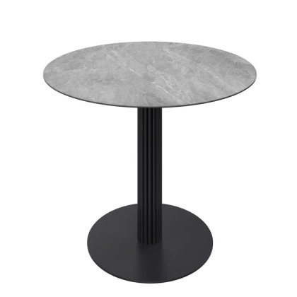 Abbott 80cm Round Grey Ceramic Bistro Table