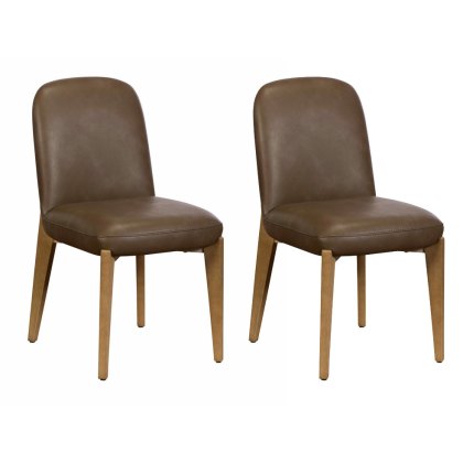 Pair of Weymouth Dining Chairs (Brown PU) Pair of Weymouth Dining Chairs (Brown PU)