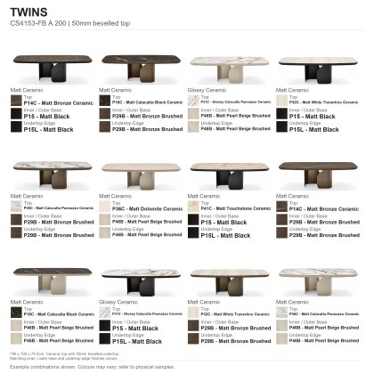Twins Fixed Dining Table 200 x 100cm (CS4153-FB A 200) by Calligaris Twins Fixed Dining Table 200 x 100cm (CS4153-FB A 200) by Calligaris