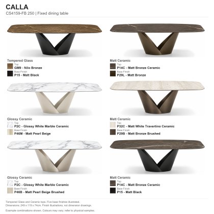 Calla Fixed Dining Table 250 x 119cm (CS4159-FB 250) by Calligaris Calla Fixed Dining Table 250 x 119cm (CS4159-FB 250) by Calligaris