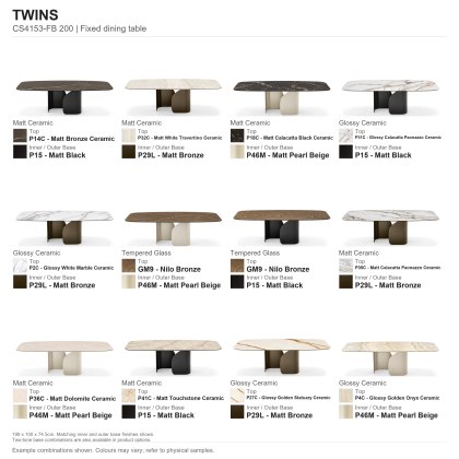 Twins Fixed Dining Table 200 x 100cm (CS4153-FB 200) by Calligaris Twins Fixed Dining Table 200 x 100cm (CS4153-FB 200) by Calligaris