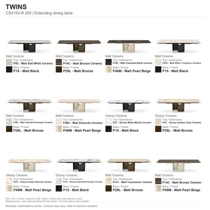 Twins Extending Dining Table 200 x 100cm (CS4153-R 200) by Calligaris Twins Extending Dining Table 200 x 100cm (CS4153-R 200) by Calligaris