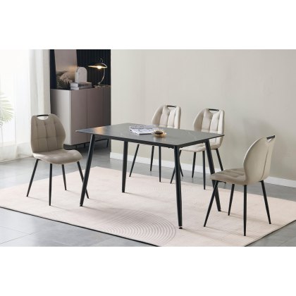 Arla Dining Chair Taupe PU