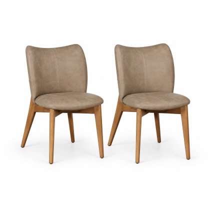 Pair of Diana Dining Chairs - Taupe