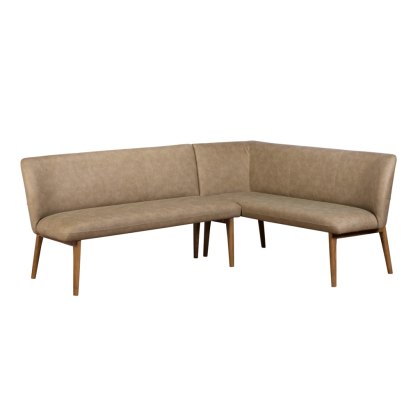 Diana Corner Bench (Left Hand Facing) - Taupe PU