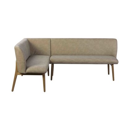 Diana Corner Bench (Right Hand Facing) - Taupe PU