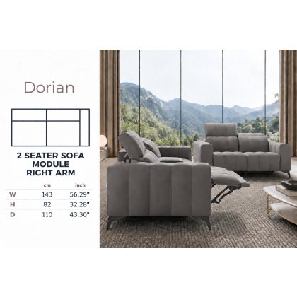 Dorian 2 Seater Sofa Module (Right Hand Arm) by NewTrend