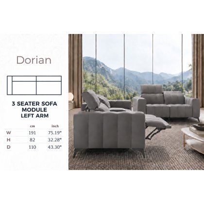 Dorian 3 Seater Sofa Module (Left Hand Arm) by NewTrend