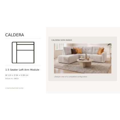 Caldera 1.5 Seater Sofa Module With 1 Arm Left by Softnord Caldera 1.5 Seater Sofa Module With 1 Arm Left by Softnord