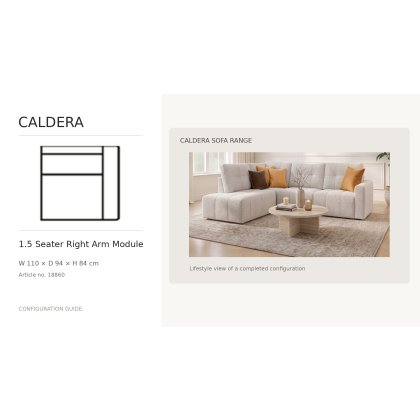Caldera 1.5 Seater Sofa Module With 1 Arm Right by Softnord Caldera 1.5 Seater Sofa Module With 1 Arm Right by Softnord