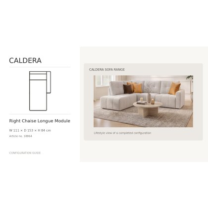 Caldera Chaise Longue Module With 1 Arm Right by Softnord Caldera Chaise Longue Module With 1 Arm Right by Softnord