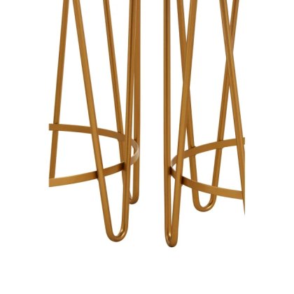 Avantis Gold Finish Set Of 2 Hairpin Design Side Tables Avantis Gold Finish Set Of 2 Hairpin Design Side Tables