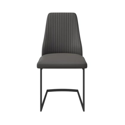 Pair of Abbott Dining Chairs (Dark Grey Faux Leather)
