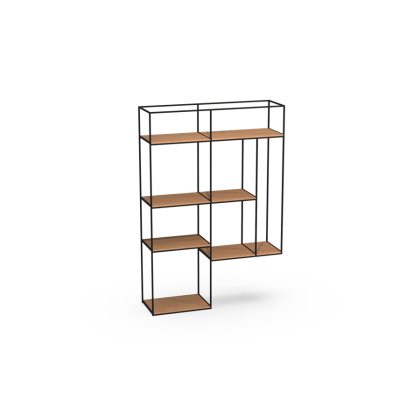 Izola Bookcase with Wooden Trays by MTE Theuns Izola Bookcase with Wooden Trays by MTE Theuns
