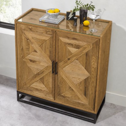 Indus Rustic Oak Drinks Cabinet by Bentley Designs Indus Rustic Oak Drinks Cabinet by Bentley Designs