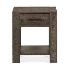 Turin Dark Oak Lamp Table With Drawer by Bentley Designs