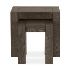 Turin Dark Oak Nest of Lamp Tables by Bentley Designs
