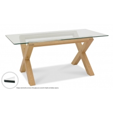 Turin Light Oak Glass Top Dining Table by Bentley Designs