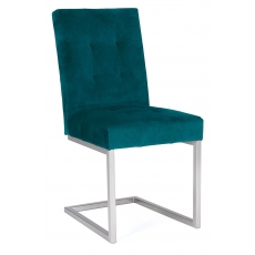 Pair of Tivoli Upholstered Cantilever Chairs - Sea Green Velvet