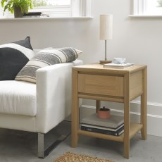 Bergen Oak Lamp Table with Drawer by Bentley Designs