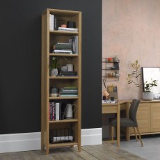 Bergen Oak Narrow Bookcase by Bentley Designs